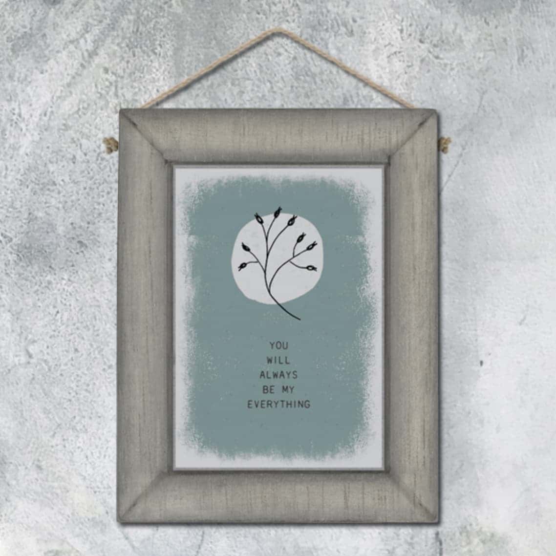 'You will always be my everything' Wooden Hedgerow Picture by East of India