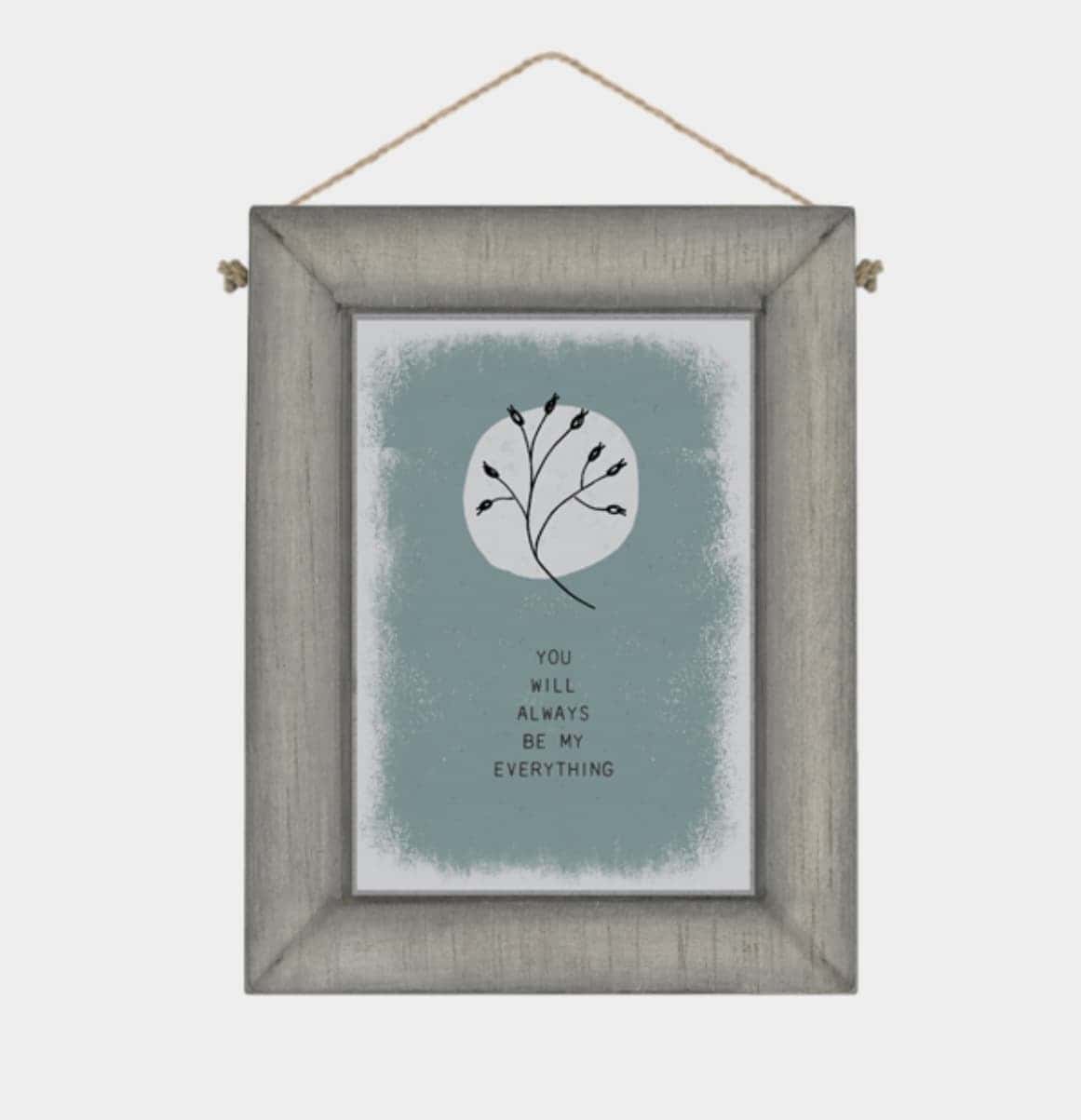 'You will always be my everything' Wooden Hedgerow Picture by East of India